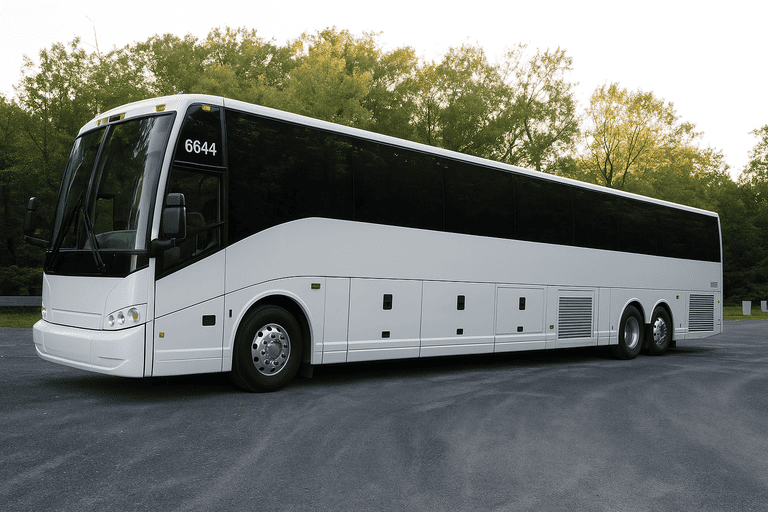 exterior of Charter Bus Rental Roanoke coach bus