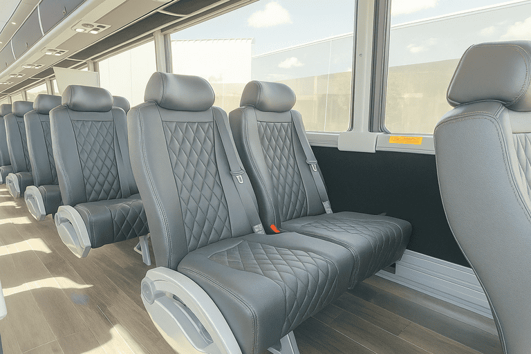 interior of Charter Bus Rental Roanoke charter bus